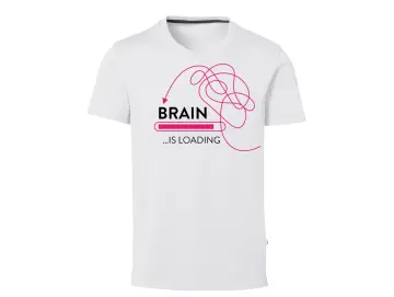 SHIRT. WHITE. BRAIN IS LOADING